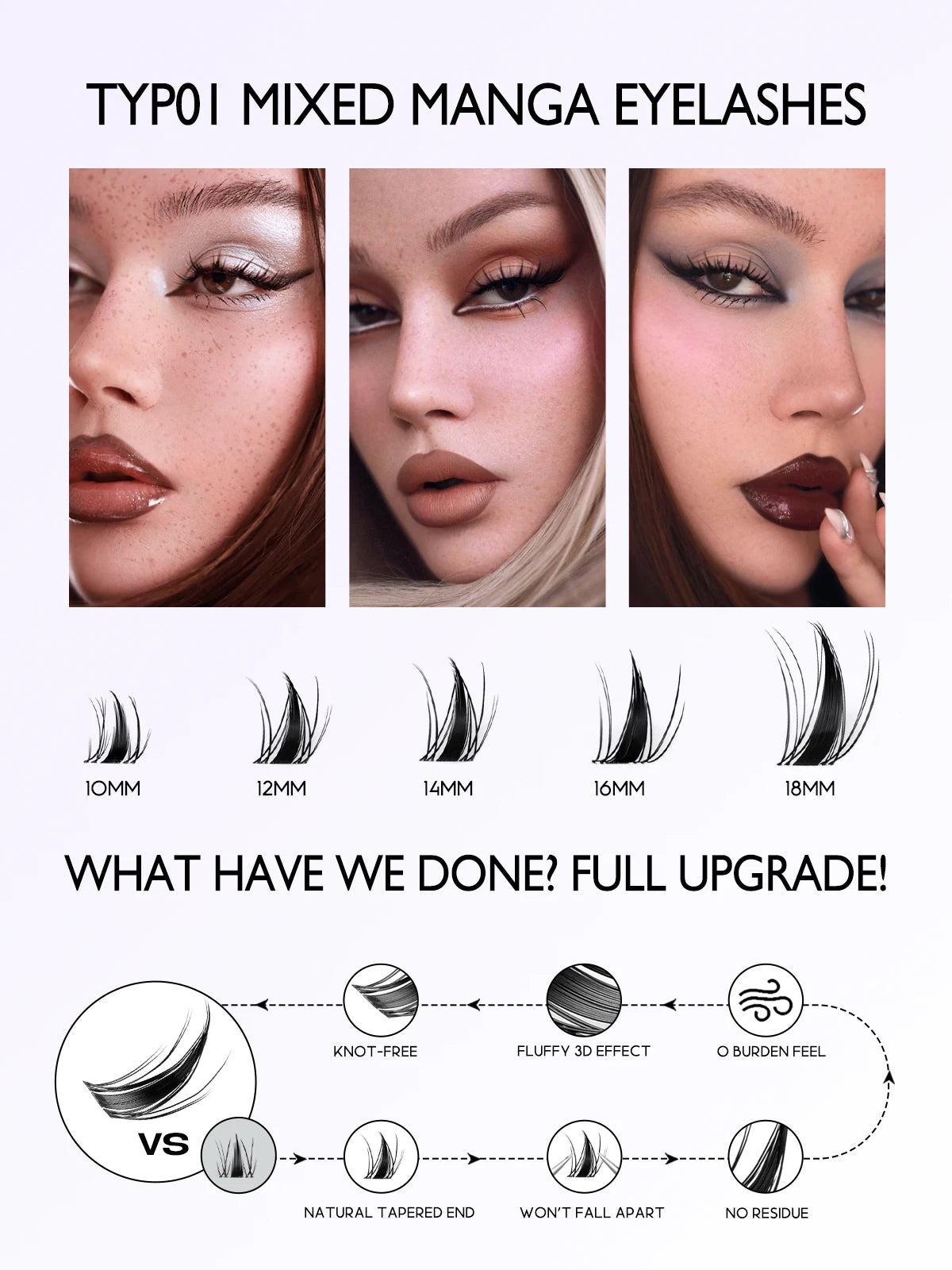 GROINNEYA Eyelash Clusters Kit – DIY Lash Extension with Bond & Seal, Waterproof Strong Hold & Tweezers