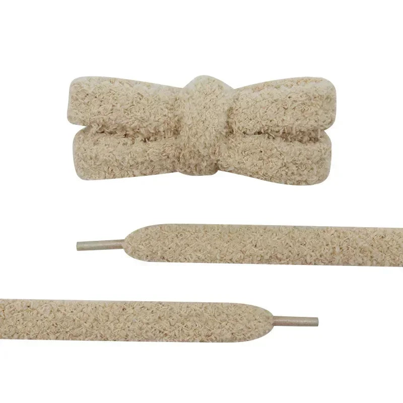 Fuzzy Shoelaces 15mm — Soft Plush Towel Laces for Fall, Winter, Halloween & Christmas Casual Sneakers