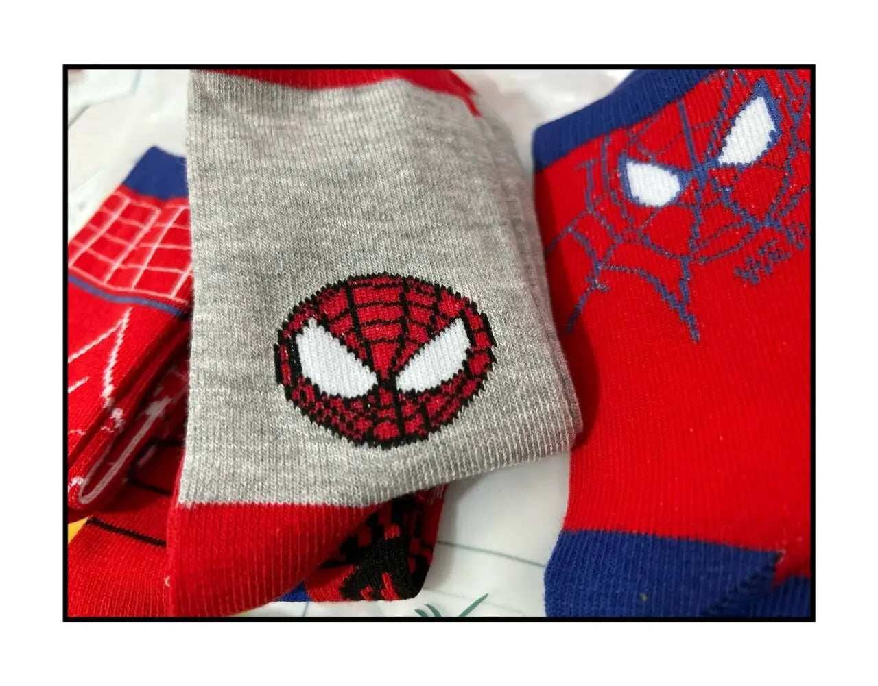 5 Pairs Children’s Spider-Man Socks – Cute Cartoon Cotton Medium Tube Socks for Boys & Girls (Ages 1-12)