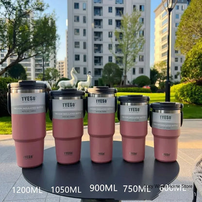 Tyeso Stainless Steel Coffee Cup Thermos – Double Layer Insulated Travel Mug Vacuum Flask for Hot & Cold Drinks, Car Water Bottle