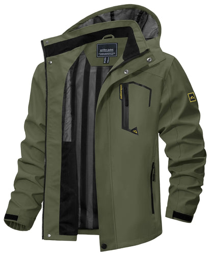 Men’s Lightweight Rain Jacket - Mesh Lined Waterproof Windbreaker for Spring, Autumn, Hiking and Fishing