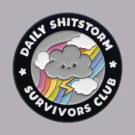 Storm Enamel Pin Brooch – Survivor Club Lapel Badge for Backpack & Clothing Accessories