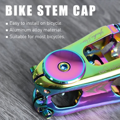 KRSEC Bicycle Headset Cap - Rainbow Aluminum Alloy MTB Road Bike Stem Top Cap Cover