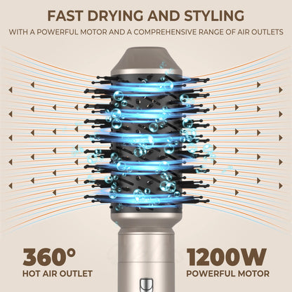 5 in 1 Hair Dryer Brush Set – Electric Hot Air Straightener & Rotating Curling Iron for Professional Multi-Styling