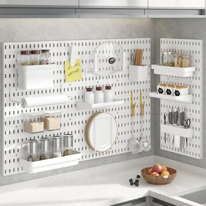 DIY Pegboard Accessories | Hanging Shelf Storage Hooks and Wall Organizer | No Punching Crafts Organization for Garage, Kitchen, and Room