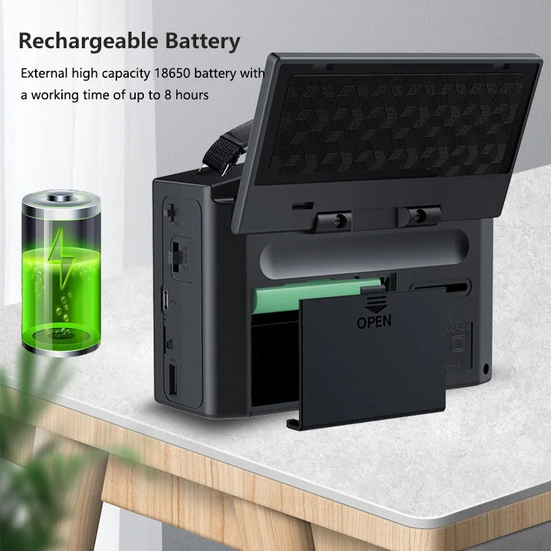 Portable AM/FM Shortwave Radio – Rechargeable Battery Powered Full Band Receiver with USB/TF MP3 Player & Bluetooth Speaker Function