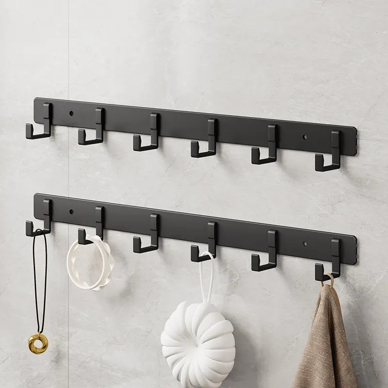 Maximize Your Space: Space Aluminum Black Hook - Multipurpose Towel, Clothes, or Storage Hook - Ideal for Bathroom, Living Room, or Door Back - Simplistic Design to Save Space