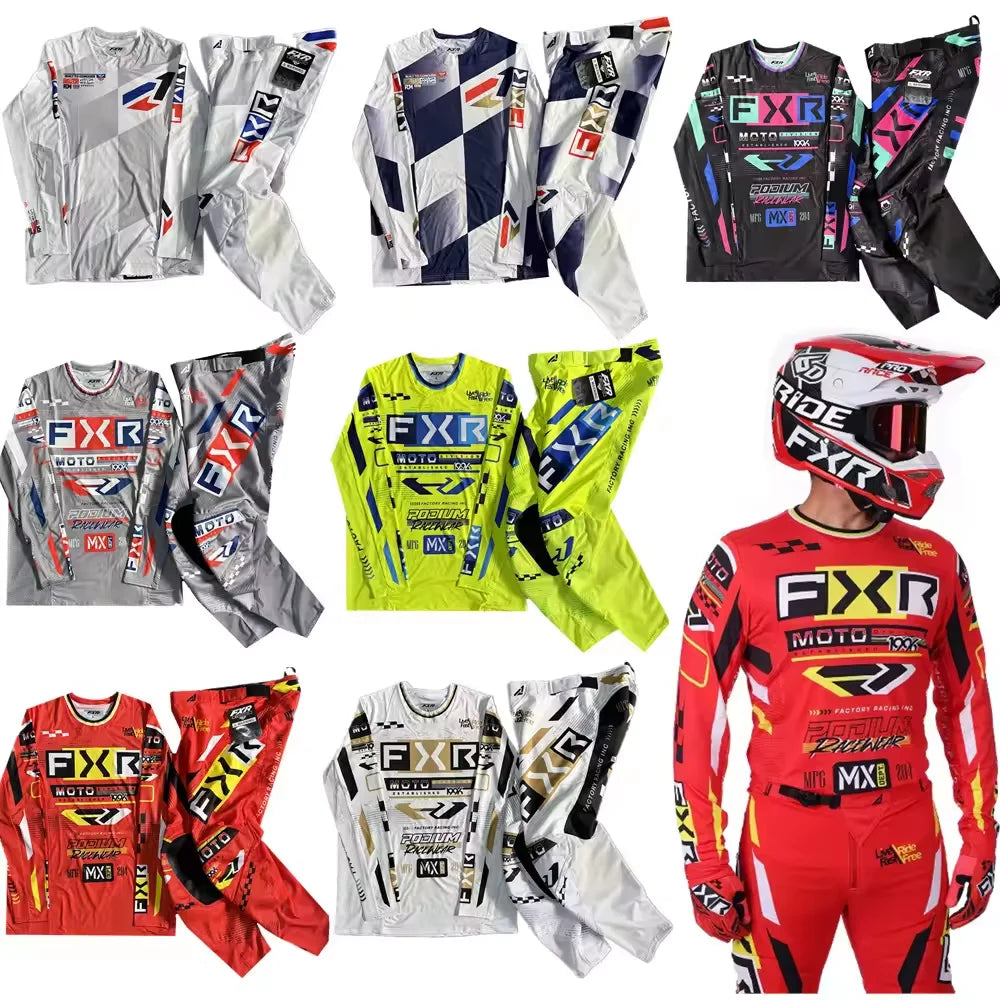NEW FXR Off-Road Motorcycle Clothing Set – MX Jersey & Pants Combo for Dirt Bike Racing & Motocross