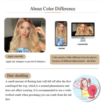 LOUIS FERRE Straight White Synthetic Wig – Long Natural Hair Wig with Bangs, Heat Resistant, Daily Wear for White Women