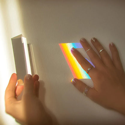 Optical Triangular Prism - Physics Light Spectrum Refractor Teaching Tool for Kids Science Education & Learning Gift