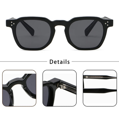 CATERSIDE Retro Punk Square Sunglasses – 2-Piece Fashion Set for Men & Women, Party & Festival Gift Glasses