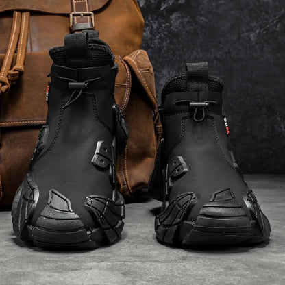 Men's High Top Shoes - Waterproof Anti-Slip Side Zipper Work & Sports Sneakers for Autumn