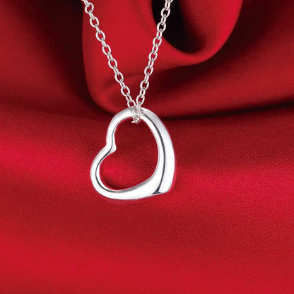 Original 925 Sterling Silver Heart Bracelet & Necklace Set for Women | Fashion Designer Jewelry for Parties & Weddings | Holiday Gift