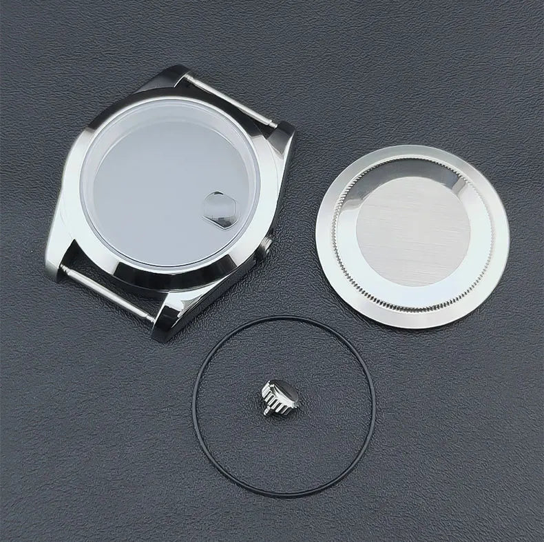 Neiton 36mm/39mm Silver Watch Case - Sapphire, Bevel Edge, 316L Stainless Steel for NH35, NH36, NH34 Movements