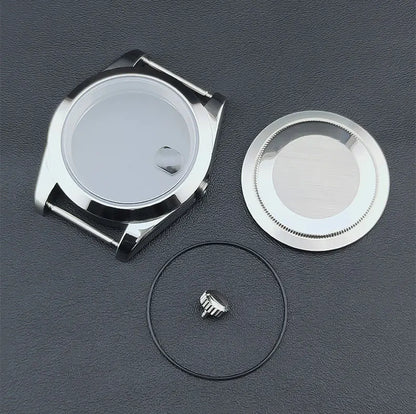 Neiton 36mm/39mm Silver Watch Case - Sapphire, Bevel Edge, 316L Stainless Steel for NH35, NH36, NH34 Movements