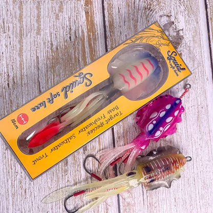 ZUKIBO Soft Squid Fishing Lure - Luminous UV Octopus Jig Bait for Deep Sea Boat Trolling