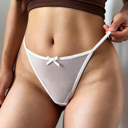 Women Lace G String Thong Panties - Sexy Transparent Low Waist Hollow Out Lingerie Briefs S-XL