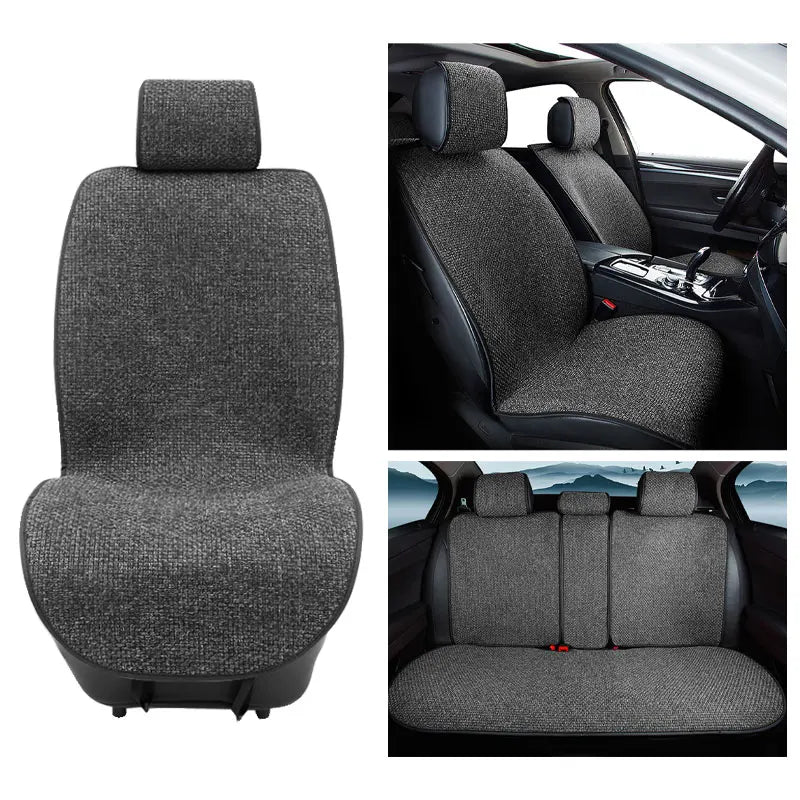SEAMETAL Linen Car Seat Cover - Four-Season Breathable Anti-Slip Seat Protector