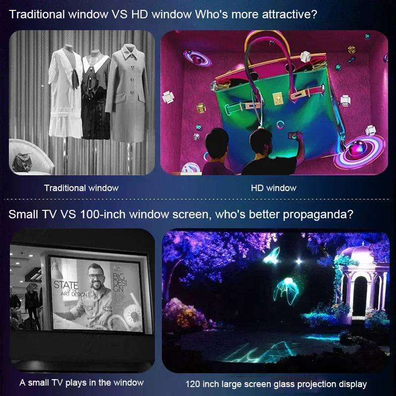 3D Holographic Projection Film - Self-Adhesive PVC Window Display Film