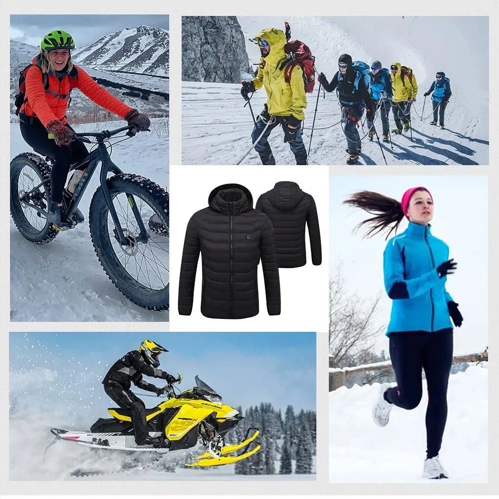 21-Zone USB Heated Jacket for Men & Women – Warm Self-Heating Vest & Coat for Skiing, Camping, Hiking, and Winter Wear