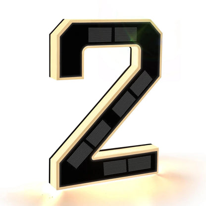 Solar House Number Light - Modern LED Address Sign with Light Sensor for Outdoor Use