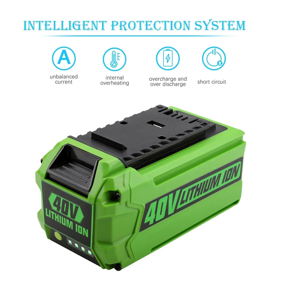 Greenworks 40V 6Ah G-MAX Li-Ion Replacement Battery – Compatible with Lawn Mowers & Power Tools