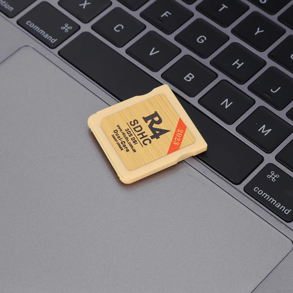Secure Gold & White R4 SDHC Flashcard – Portable Memory Card for Nintendo 3DS Video Games