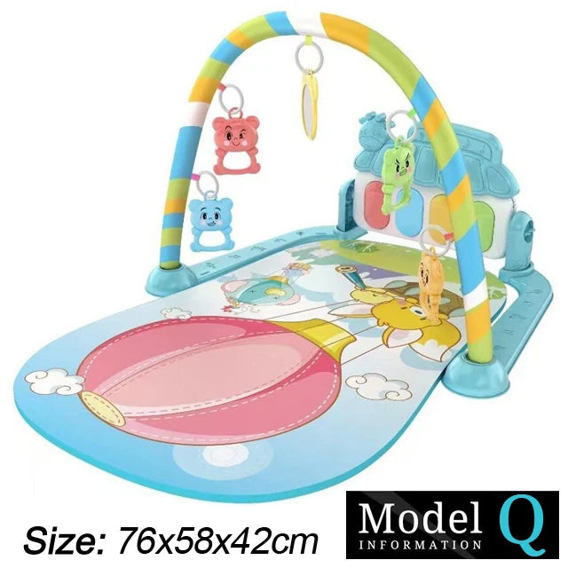 Baby Fitness Play Gym - Newborn Piano Activity Mat with Music, Crawling Blanket & Early Education Toys 0-36 Months