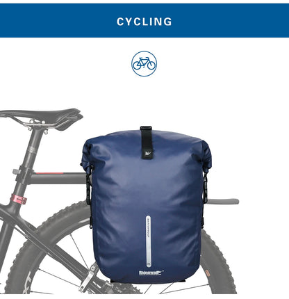 Rhinowalk 20L Bike Pannier Bag — Waterproof Rear Rack Bicycle Shoulder Backpack, Travel & Cycling Accessories