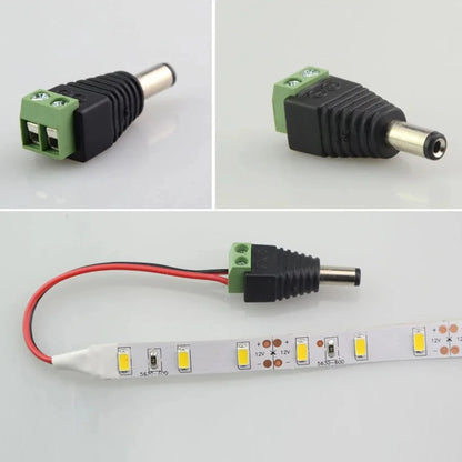 12V DC Power Plug Connectors - 5.5×2.1mm Male and Female Adapter Jacks for LED Strip Lights and CCTV Cameras, 5 Pairs
