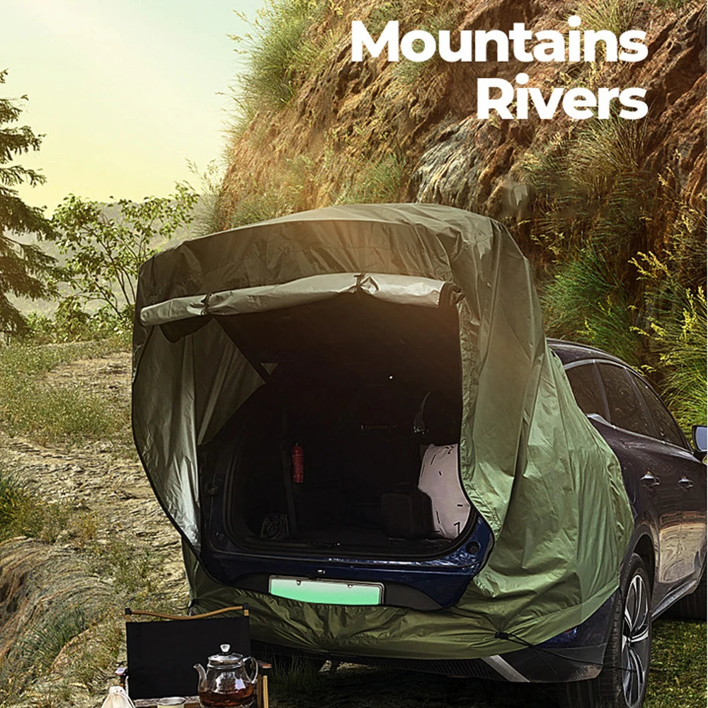 Outdoor Car Rear Tent – Picnic & Camping Canopy, Sunshine-Proof, Rain-Proof Car Rear Extension Tent