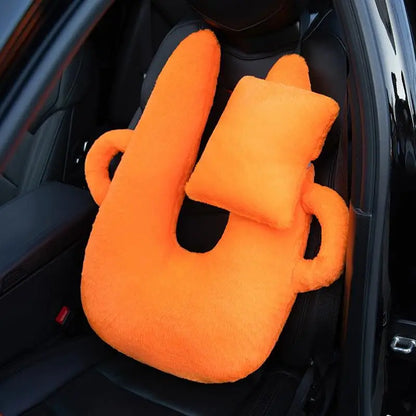 Children’s Cartoon Car Neck Pillow – Rear Seat Sleep Headrest & Seat Belt Shoulder Support