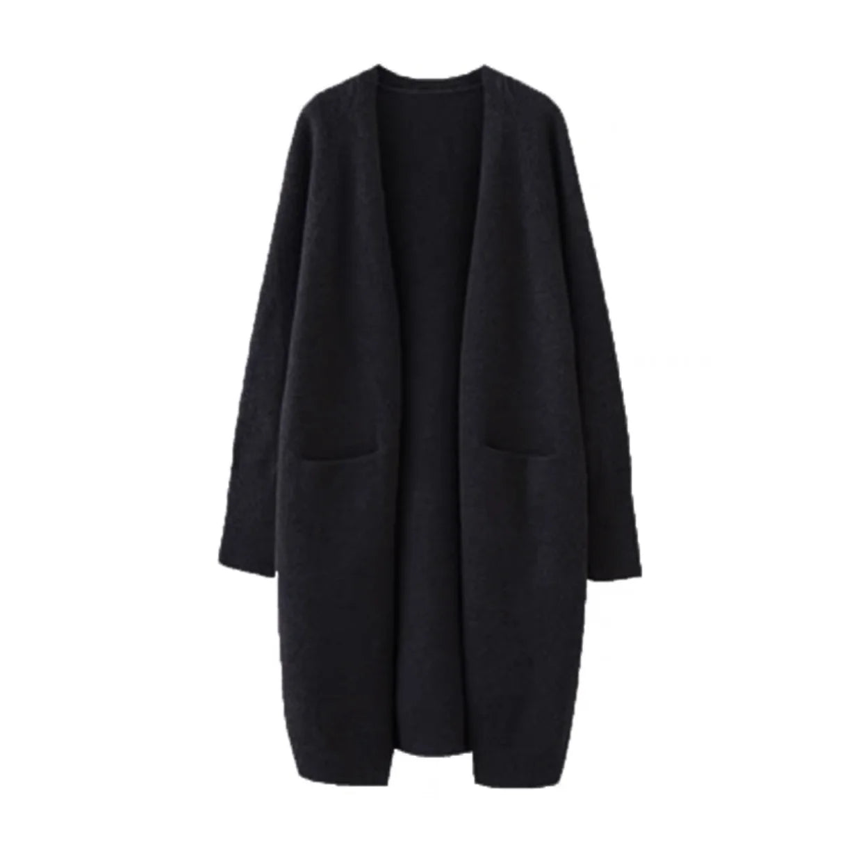 Women’s Solid Color Loose Thick Warm Sweater Cardigan – V Neck Knitted Coat with Pockets, Casual Spring/Autumn Tops C-124