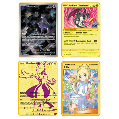 2025 Metal Pokémon Card - Arceus Charizard Mewtwo VMAX GX EX Gold Anime Collectible Card