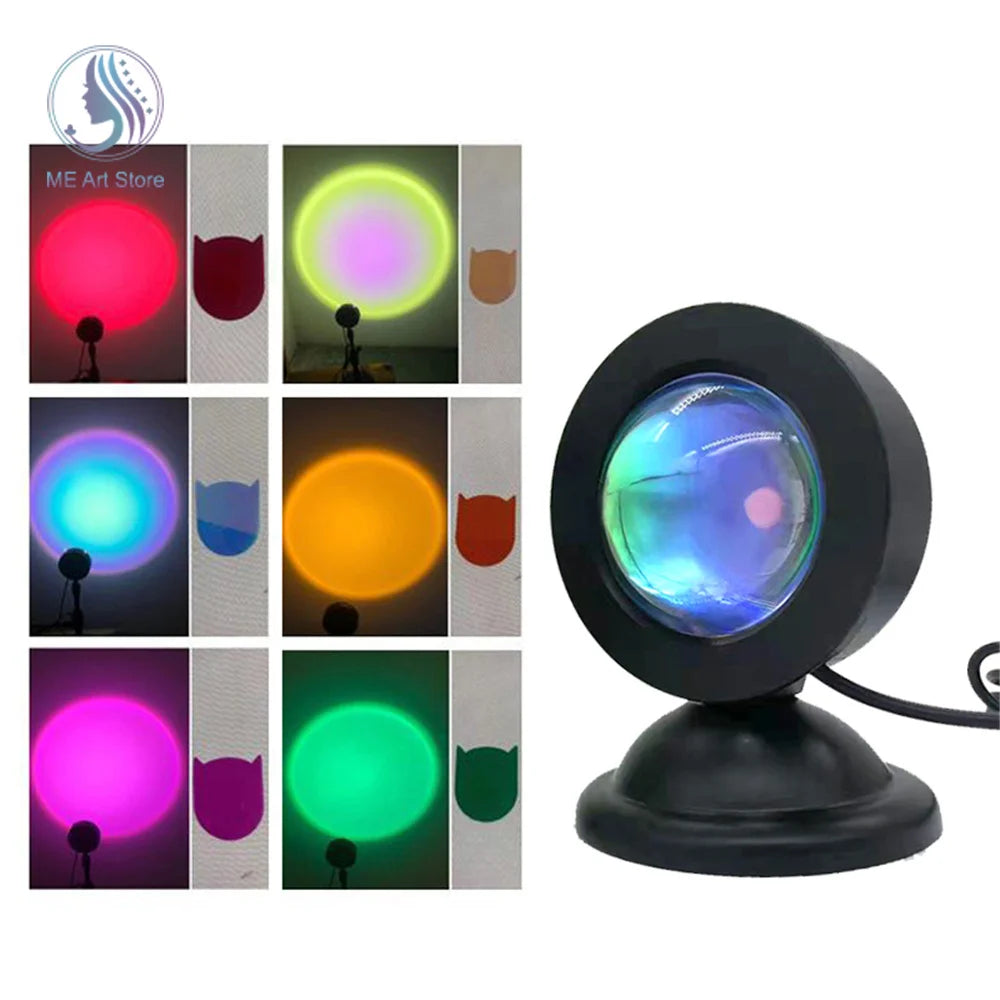 New Sunset Light with Earbuds & Remote Control – 16 Colors, Customizable Version