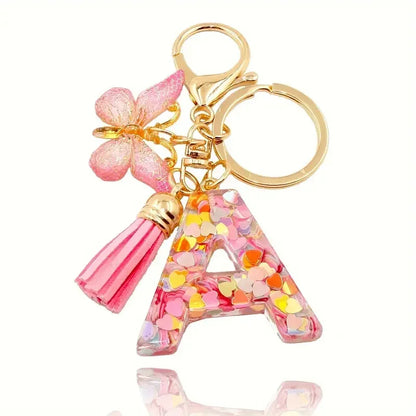 A-Z Letter Keychain - Personalized Metal Initial Pendant for Women, Car Keys & Bag Accessories