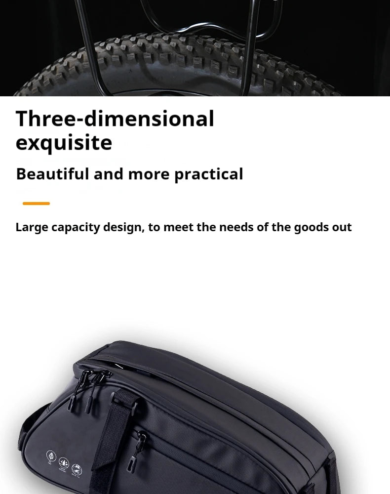 OFFBONDAGE Multifunctional Bicycle Saddlebag — Waterproof Reflective Top Tube Rack Bag, Handheld Large Capacity Adjustable Bike Bag