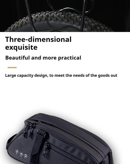 OFFBONDAGE Multifunctional Bicycle Saddlebag — Waterproof Reflective Top Tube Rack Bag, Handheld Large Capacity Adjustable Bike Bag