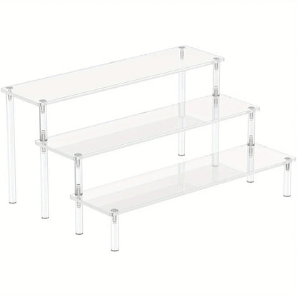 Multi-Layer Acrylic Cake Display Stand – Clear Trapezoidal Rack for Desserts & Cupcakes