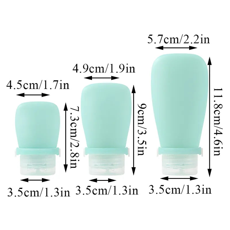 Portable Silicone Travel Bottle - Leakproof Cosmetic Storage Container for Refillable Lotion, Shampoo - Squeeze Tube Empty Bottle