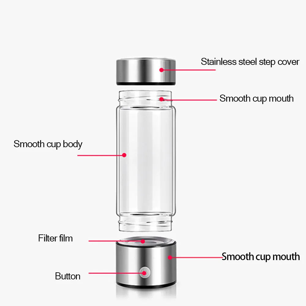 Rechargeable Hydrogen Water Generator: Portable Alkaline Ionizer for Super Antioxidant-Rich Hydration!