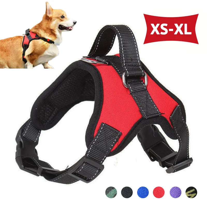 Reflective Adjustable Dog Harness - No-Pull Design for Walking & Training - Ideal for Small, Medium, Large, & Big Dogs - Chest Strap Product