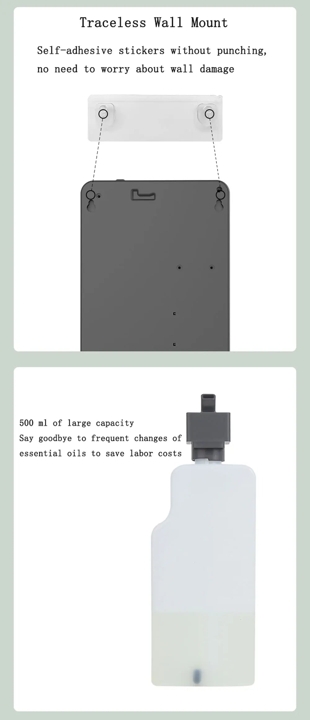 500ML Smart Fragrance Diffuser - Waterless Essential Oil Air Freshener for Home & Professional Use