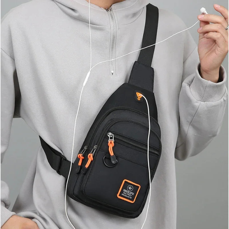 Men's Stylish Oxford Fabric Crossbody Chest Bag - Lightweight Casual Shoulder Handbag | Trendy Men's Waist Pack