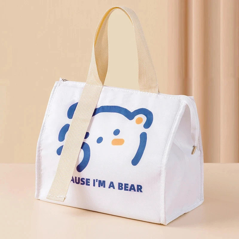 Portable Thermal Lunch Bag – Insulated Food Storage Cooler Pouch for Women & Kids, Travel Picnic Bento Handbag Organizer