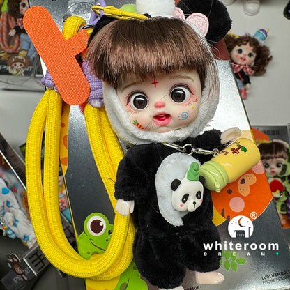 Mini Labbu Pocket Doll – Jointed Blythe-Style Boy & Girl Doll for Girls, Rainbow Ball Mobile Phone Decoration