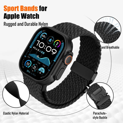 Parachute Braided Strap for Apple Watch – Compatible with 46mm, 45mm, 44mm, 41mm, Series 10/9/8, SE, Ultra 2, 49mm