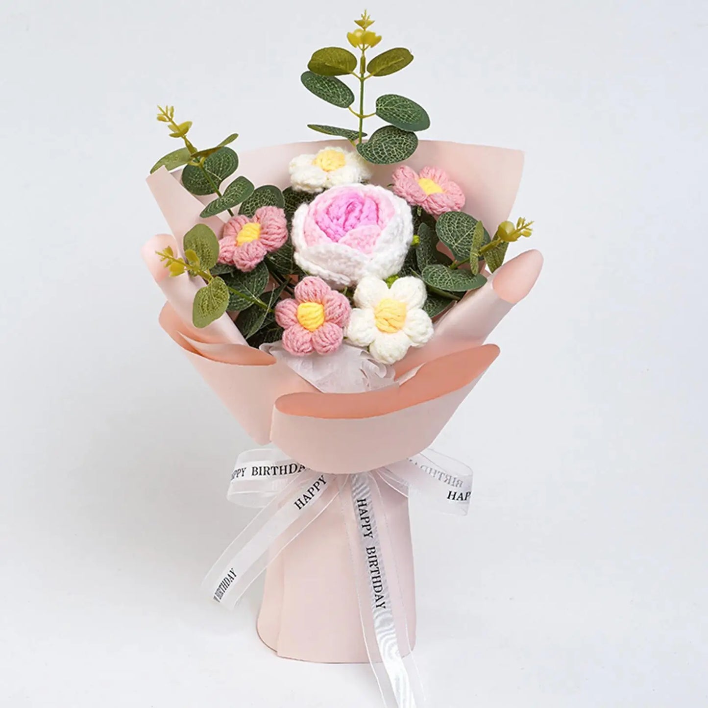 Knitted Flower Bouquet — Crochet Home Decor for Teacher’s Day, Birthday & Anniversary