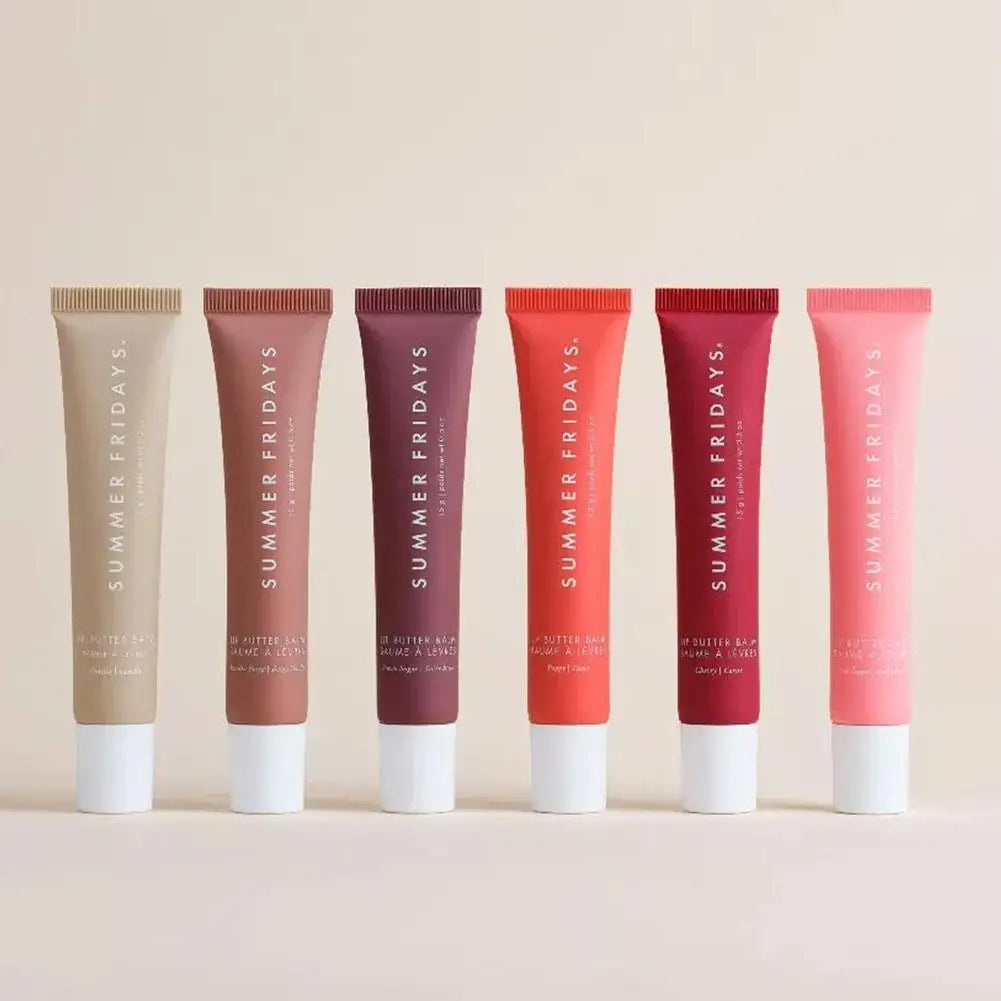 Summer Fridays Vanilla Beige Lip Balm Set – Moisturizing Lip Gloss & Transparent Lipstick with Soft Tube & Mirror