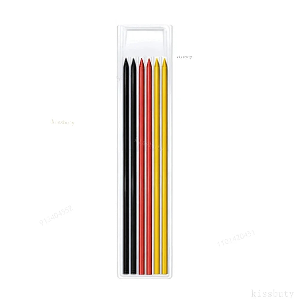 Carpenter Mechanical Pencil Set - 2.8mm Solid Woodworking Pencil With Sharpener & 3 Color Refills For Construction Tools